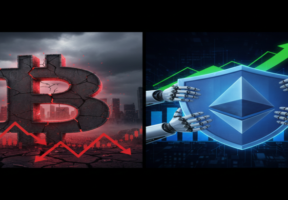 Bitcoin under pressure and Ethereum gaining strength