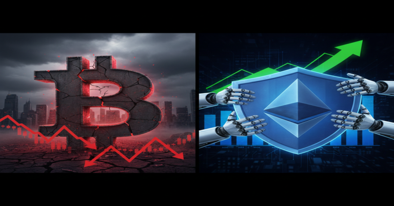 Bitcoin under pressure and Ethereum gaining strength