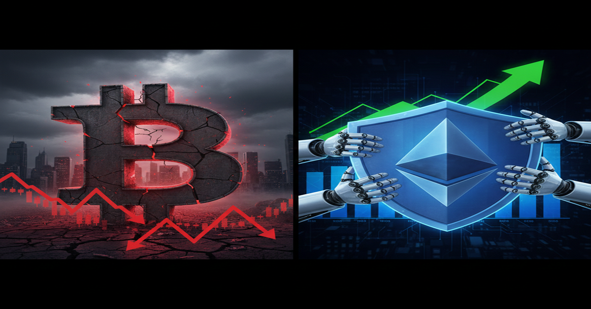 Bitcoin under pressure and Ethereum gaining strength