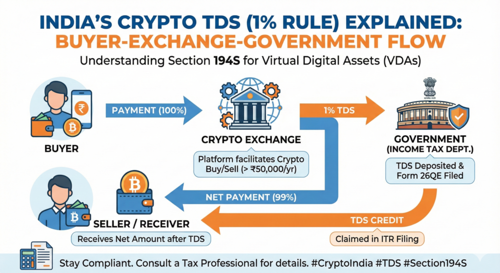 1 percent crypto tds rule india explained visually